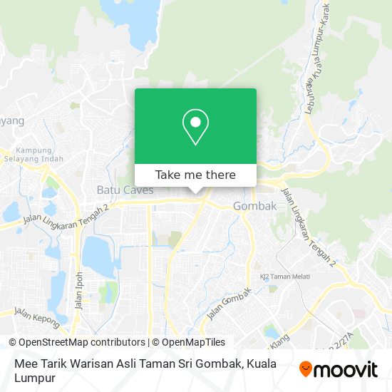 Mee Tarik Warisan Asli Taman Sri Gombak map