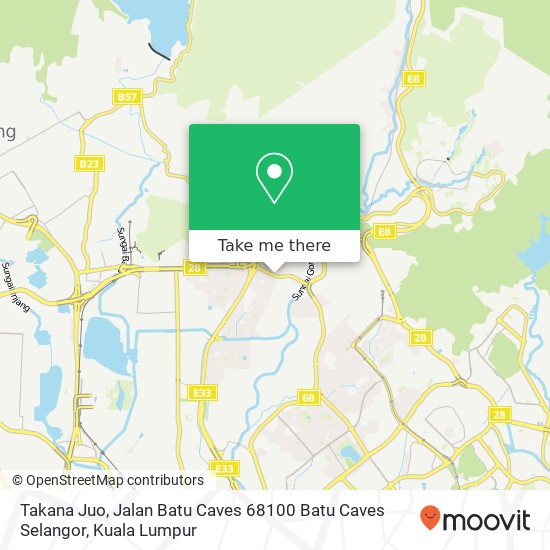 Peta Takana Juo, Jalan Batu Caves 68100 Batu Caves Selangor