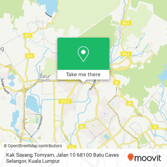 Peta Kak Sayang Tomyam, Jalan 10 68100 Batu Caves Selangor