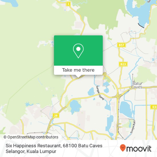 Peta Six Happiness Restaurant, 68100 Batu Caves Selangor