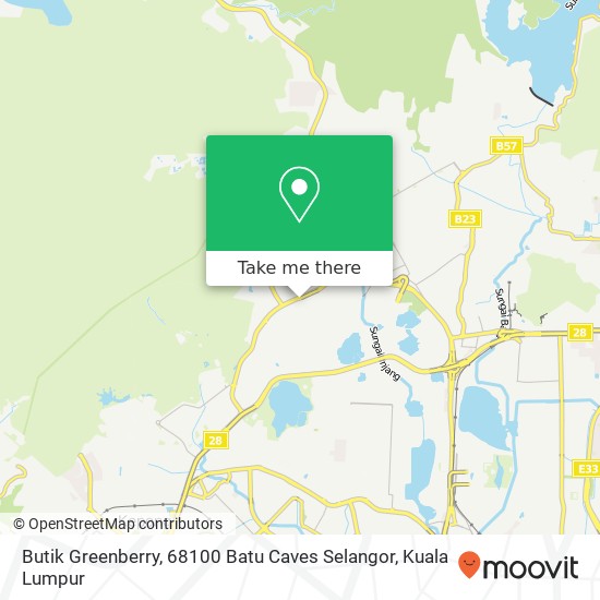 Peta Butik Greenberry, 68100 Batu Caves Selangor