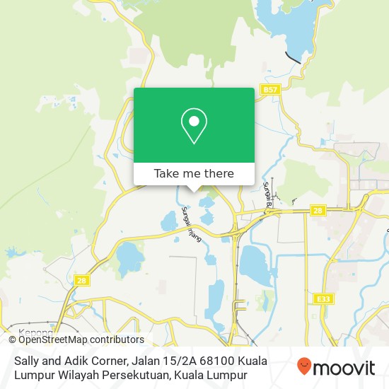 Peta Sally and Adik Corner, Jalan 15 / 2A 68100 Kuala Lumpur Wilayah Persekutuan