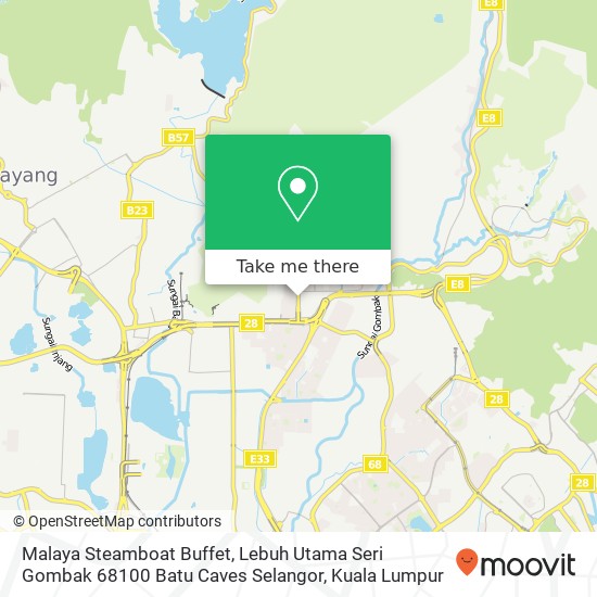 Peta Malaya Steamboat Buffet, Lebuh Utama Seri Gombak 68100 Batu Caves Selangor