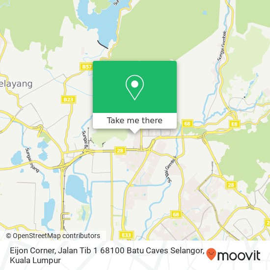 Peta Eijon Corner, Jalan Tib 1 68100 Batu Caves Selangor