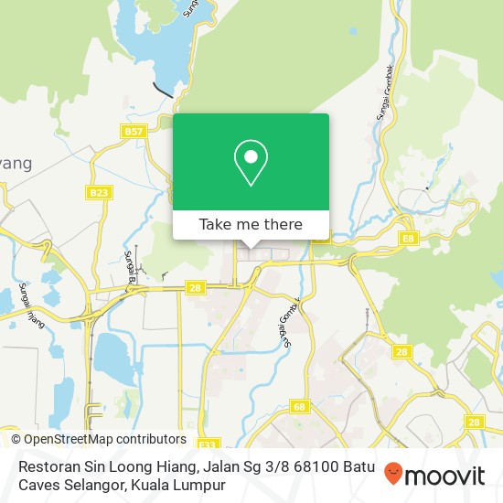 Peta Restoran Sin Loong Hiang, Jalan Sg 3 / 8 68100 Batu Caves Selangor