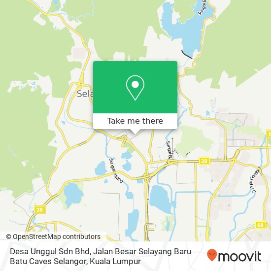 Peta Desa Unggul Sdn Bhd, Jalan Besar Selayang Baru Batu Caves Selangor