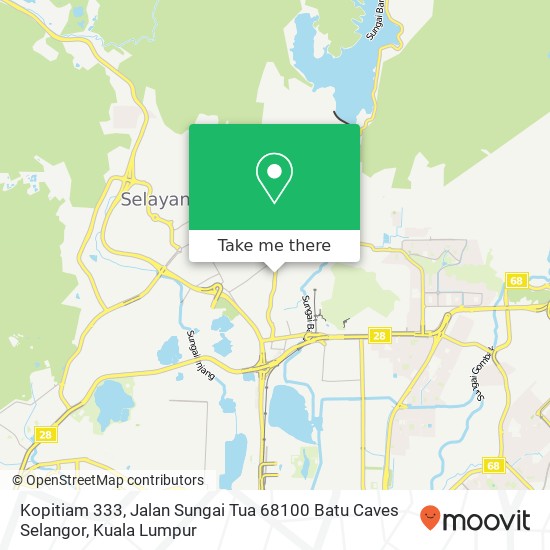 Peta Kopitiam 333, Jalan Sungai Tua 68100 Batu Caves Selangor