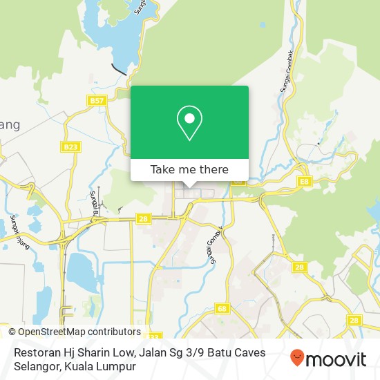 Peta Restoran Hj Sharin Low, Jalan Sg 3 / 9 Batu Caves Selangor