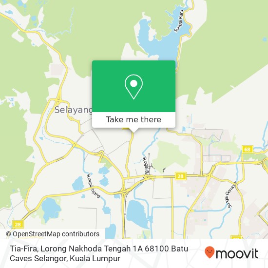 Peta Tia-Fira, Lorong Nakhoda Tengah 1A 68100 Batu Caves Selangor