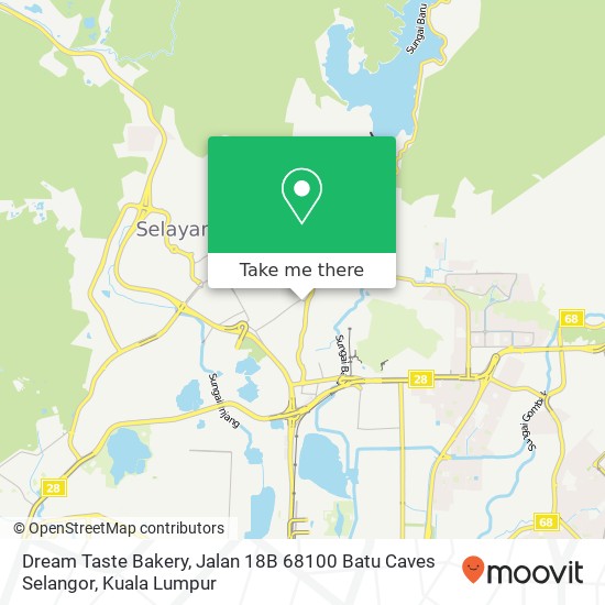 Peta Dream Taste Bakery, Jalan 18B 68100 Batu Caves Selangor