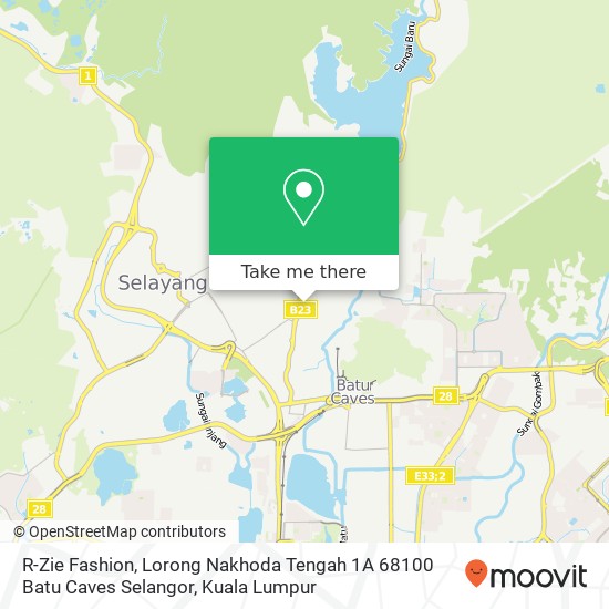 Peta R-Zie Fashion, Lorong Nakhoda Tengah 1A 68100 Batu Caves Selangor