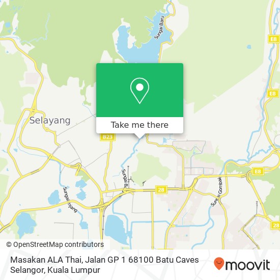 Peta Masakan ALA Thai, Jalan GP 1 68100 Batu Caves Selangor