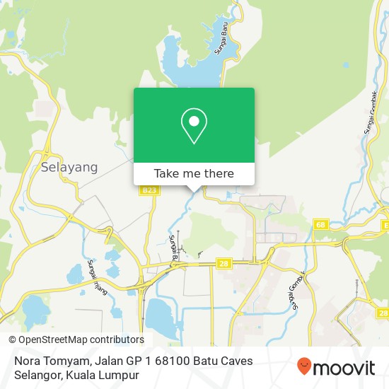 Peta Nora Tomyam, Jalan GP 1 68100 Batu Caves Selangor