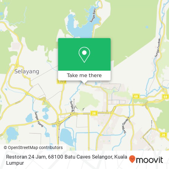 Peta Restoran 24 Jam, 68100 Batu Caves Selangor