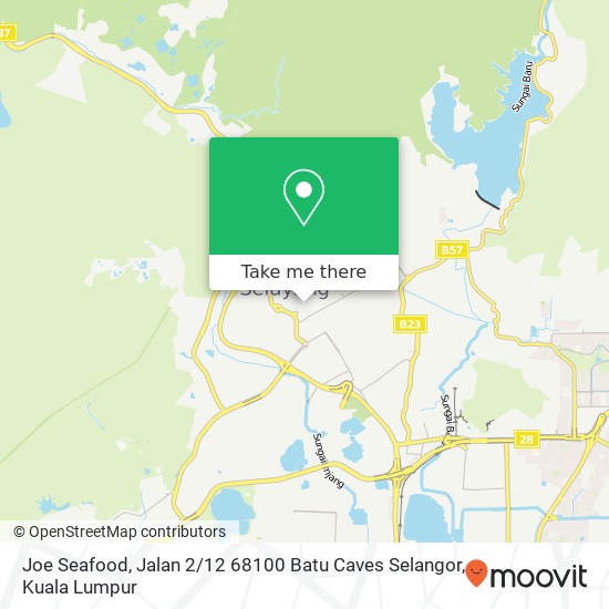 Peta Joe Seafood, Jalan 2 / 12 68100 Batu Caves Selangor
