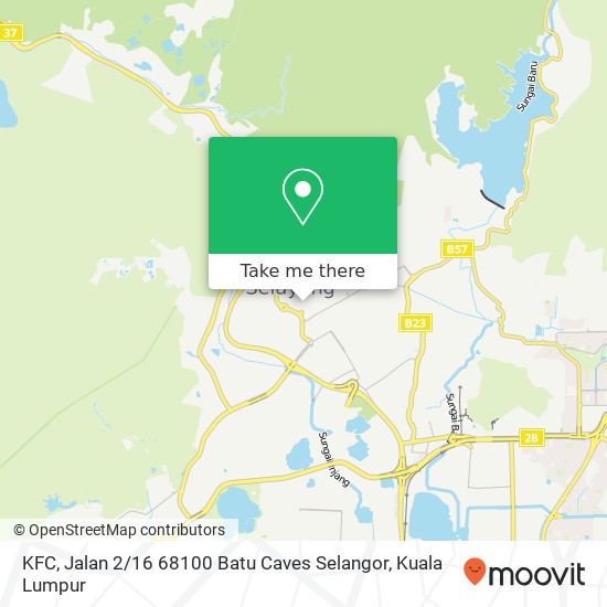 Peta KFC, Jalan 2 / 16 68100 Batu Caves Selangor