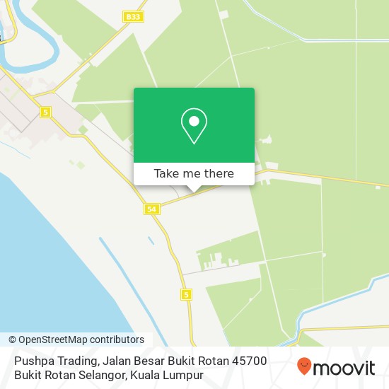Peta Pushpa Trading, Jalan Besar Bukit Rotan 45700 Bukit Rotan Selangor