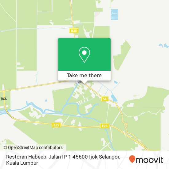 Peta Restoran Habeeb, Jalan IP 1 45600 Ijok Selangor