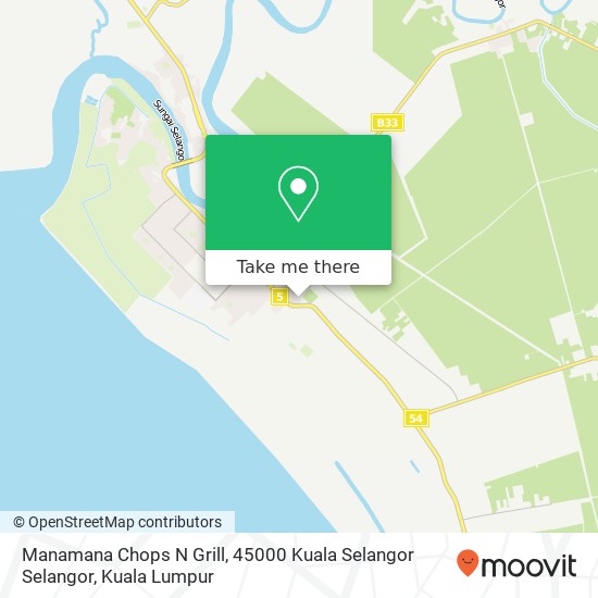 Peta Manamana Chops N Grill, 45000 Kuala Selangor Selangor