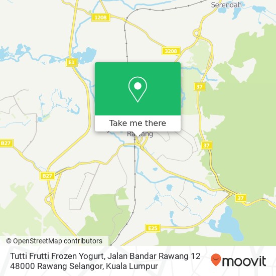 Peta Tutti Frutti Frozen Yogurt, Jalan Bandar Rawang 12 48000 Rawang Selangor