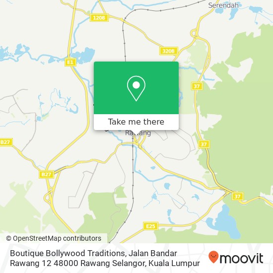 Peta Boutique Bollywood Traditions, Jalan Bandar Rawang 12 48000 Rawang Selangor