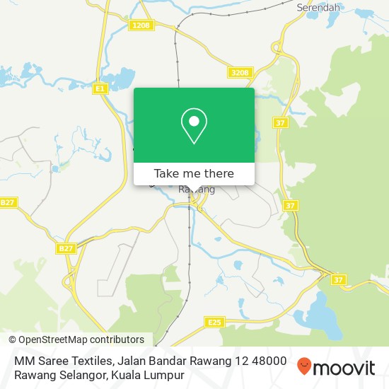 Peta MM Saree Textiles, Jalan Bandar Rawang 12 48000 Rawang Selangor