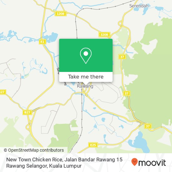 Peta New Town Chicken Rice, Jalan Bandar Rawang 15 Rawang Selangor