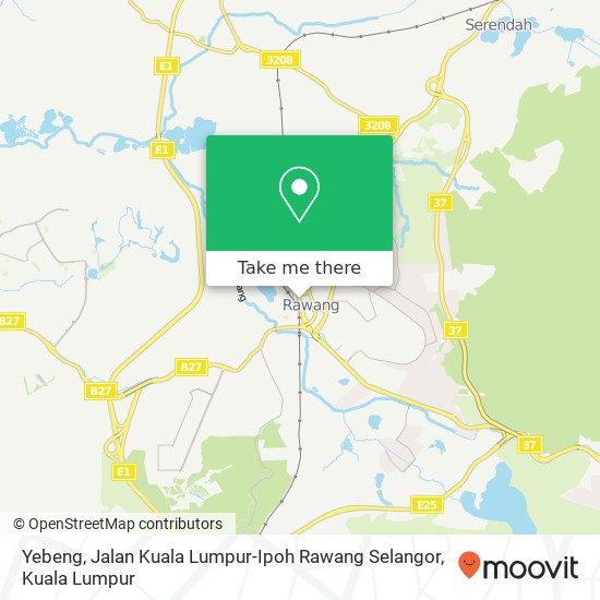 Peta Yebeng, Jalan Kuala Lumpur-Ipoh Rawang Selangor