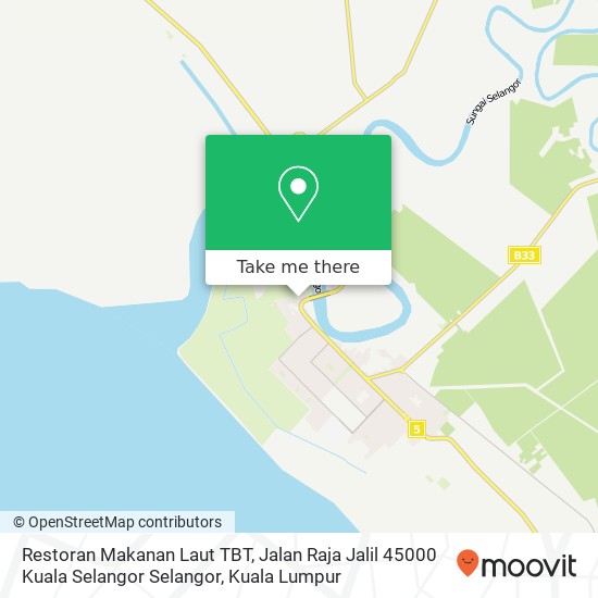 Peta Restoran Makanan Laut TBT, Jalan Raja Jalil 45000 Kuala Selangor Selangor