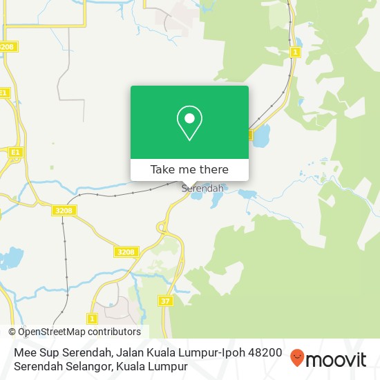 Peta Mee Sup Serendah, Jalan Kuala Lumpur-Ipoh 48200 Serendah Selangor