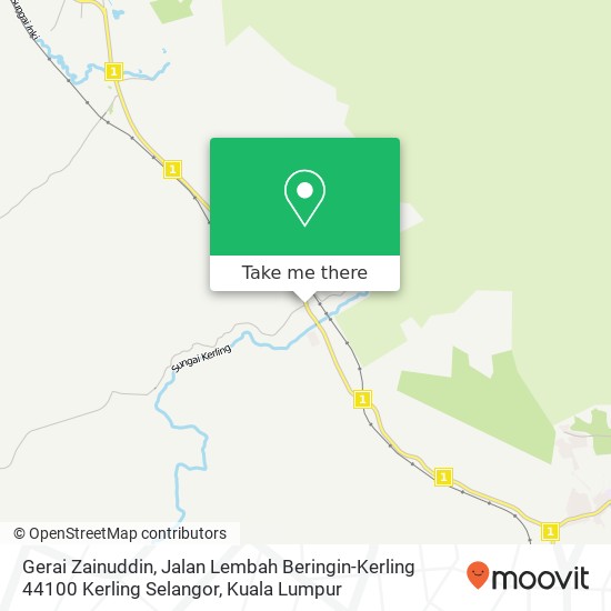 Peta Gerai Zainuddin, Jalan Lembah Beringin-Kerling 44100 Kerling Selangor