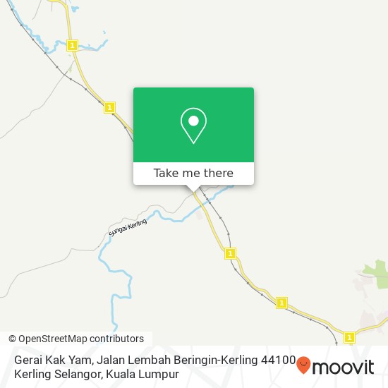 Peta Gerai Kak Yam, Jalan Lembah Beringin-Kerling 44100 Kerling Selangor