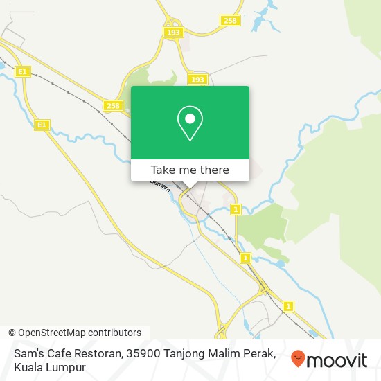 Sam's Cafe Restoran, 35900 Tanjong Malim Perak map
