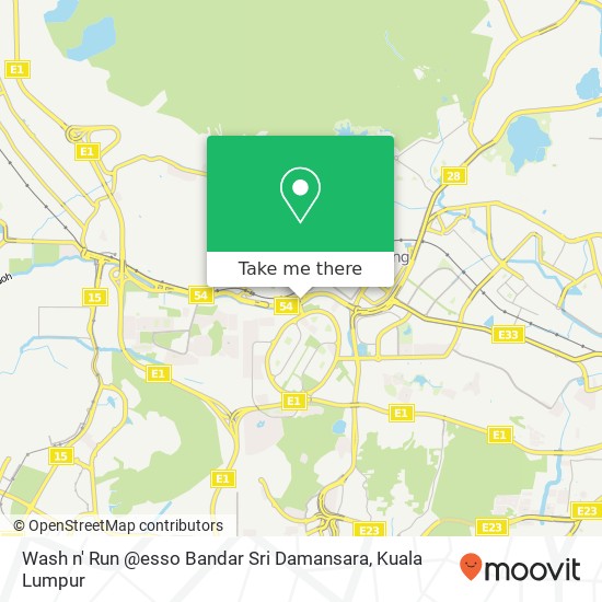 Peta Wash n' Run @esso Bandar Sri Damansara