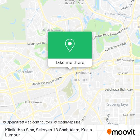 Peta Klinik Ibnu Sina, Seksyen 13 Shah Alam