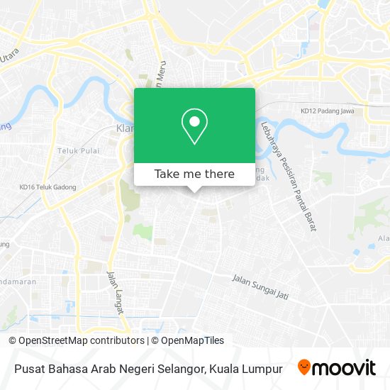 Peta Pusat Bahasa Arab Negeri Selangor