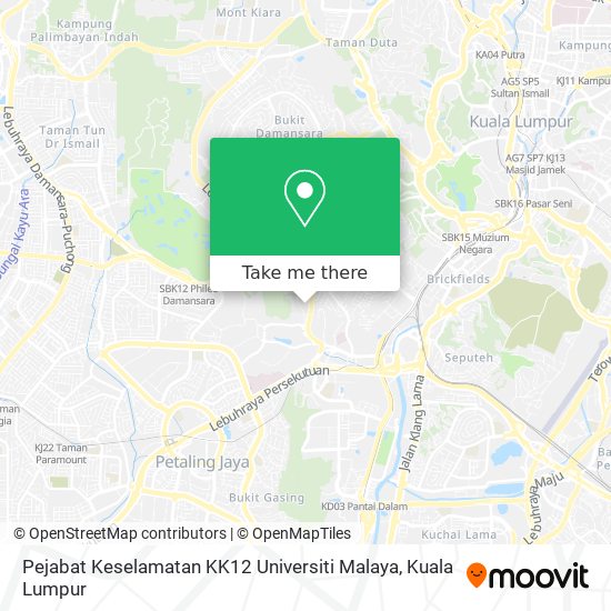 Pejabat Keselamatan KK12 Universiti Malaya map