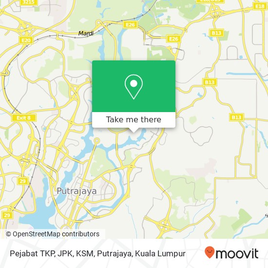 Pejabat TKP, JPK, KSM, Putrajaya map