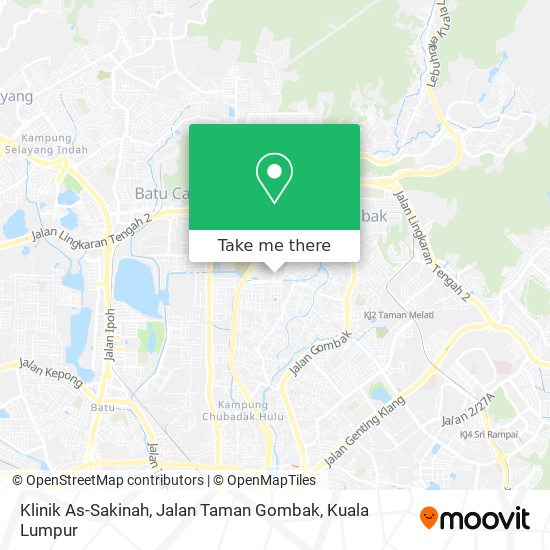 Peta Klinik As-Sakinah, Jalan Taman Gombak