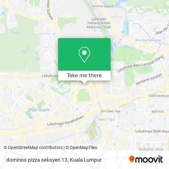 dominos pizza seksyen 13 map