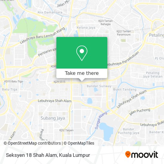 Seksyen 18 Shah Alam map