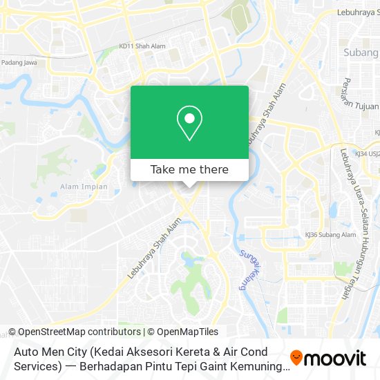 Auto Men City (Kedai Aksesori Kereta & Air Cond Services) 一 Berhadapan Pintu Tepi Gaint Kemuning Ut map