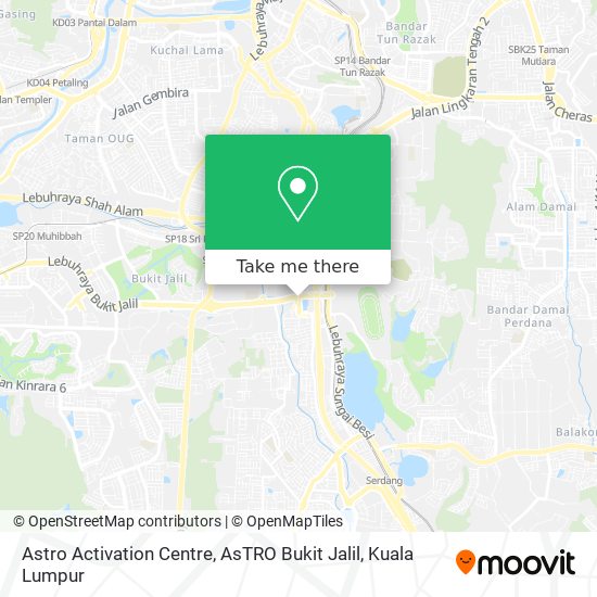 Peta Astro Activation Centre, AsTRO Bukit Jalil