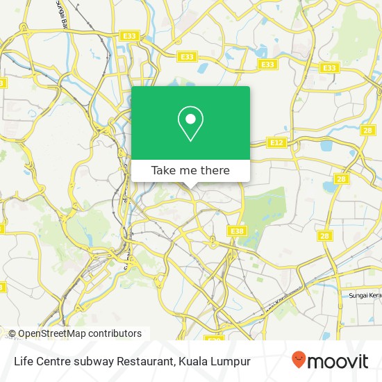 Life Centre subway Restaurant map