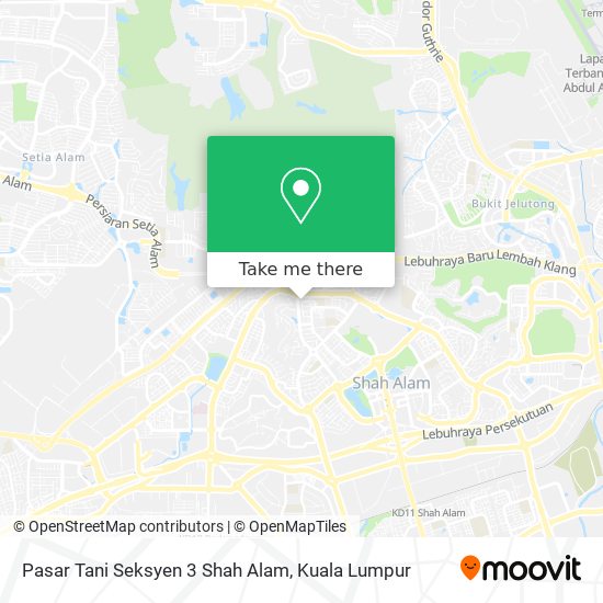 Peta Pasar Tani Seksyen 3 Shah Alam