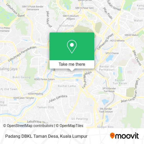Padang DBKL Taman Desa map