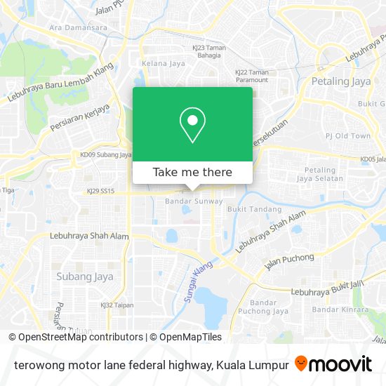 Peta terowong motor lane federal highway