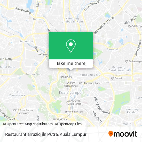 Restaurant arraziq jln Putra map