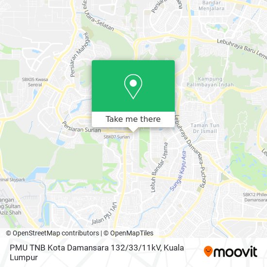 PMU TNB Kota Damansara 132 / 33 / 11kV map