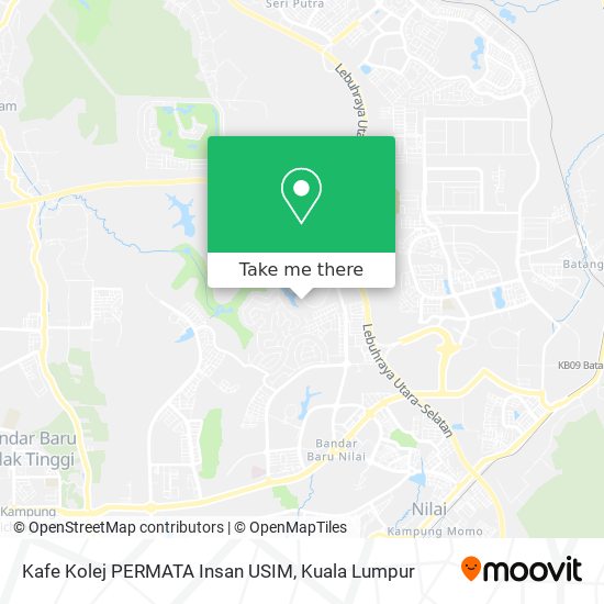 Kafe Kolej PERMATA Insan USIM map